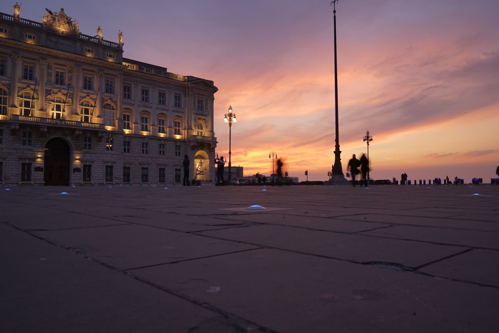 Piazza Unita d'Italia, Trieste al tramonto